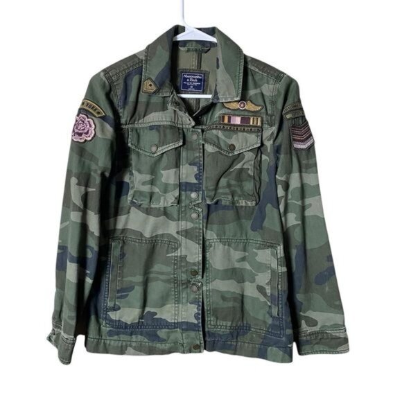 Vintage Abercrombie & Fitch Camo‎ Army Jacket Size XS Fatigues Utility Go… - Picture 1 of 10